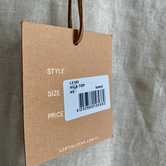 NWT Lost In Lunar Linen Mila Oversized Longsleeve Ruffle Flowy Coastal Top XS - Picture 5 of 11